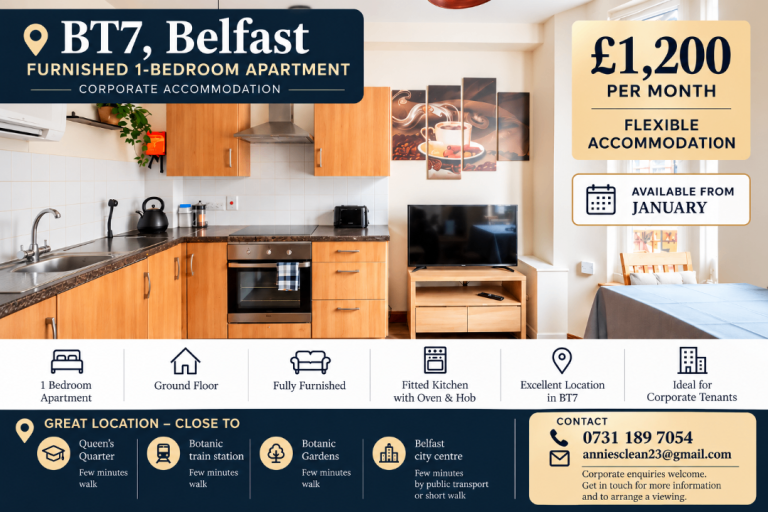 Comfortable furnished one bedroom apartment
