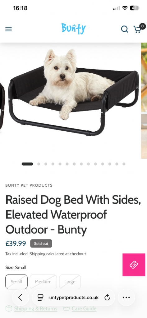 Barely used as new elevated dog bed 