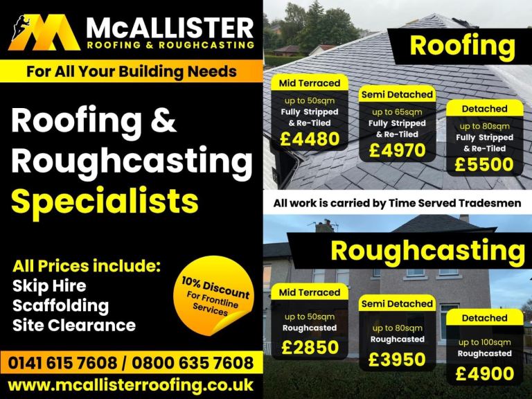 Roofing and roughcasting 