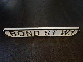 bond street wooded sign 