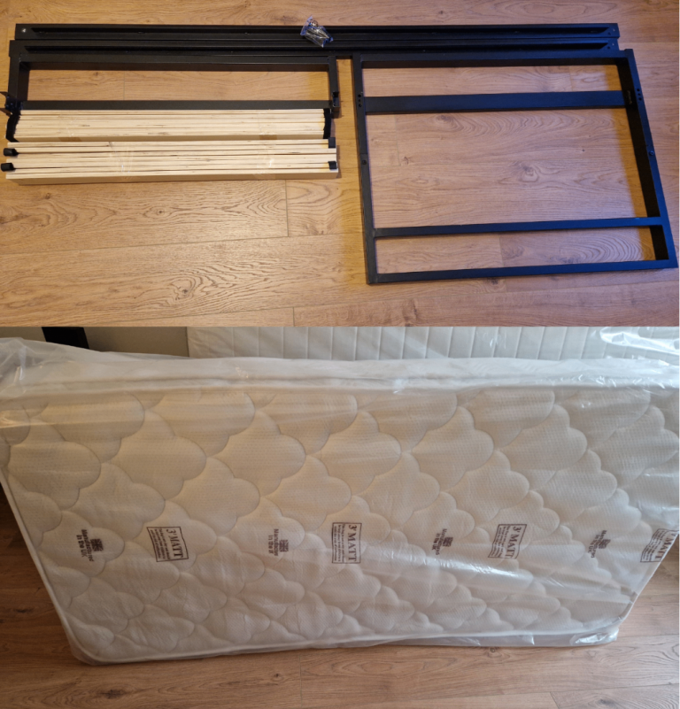 Single Bed Frame and Mattress, Hardly Used