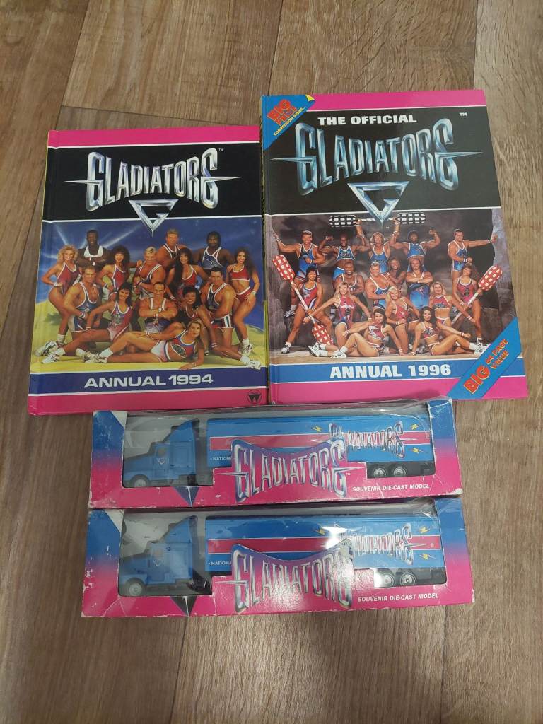1990's gladiators truck and annual books bundle