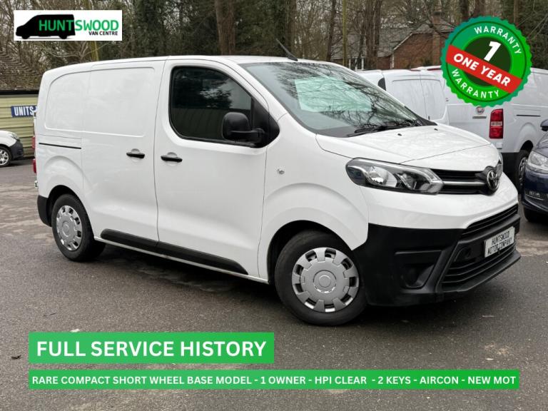 2022 TOYOTA PROACE 1.5L DIESEL WHITE COMPACT SHORT WHEEL BASE PANEL VAN - 52K 