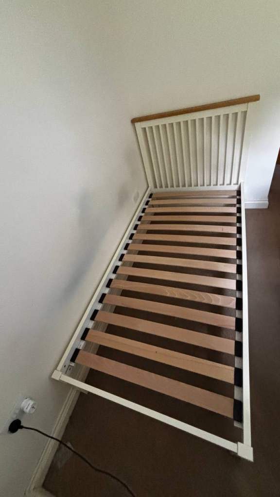 Cream single bed frame £40
