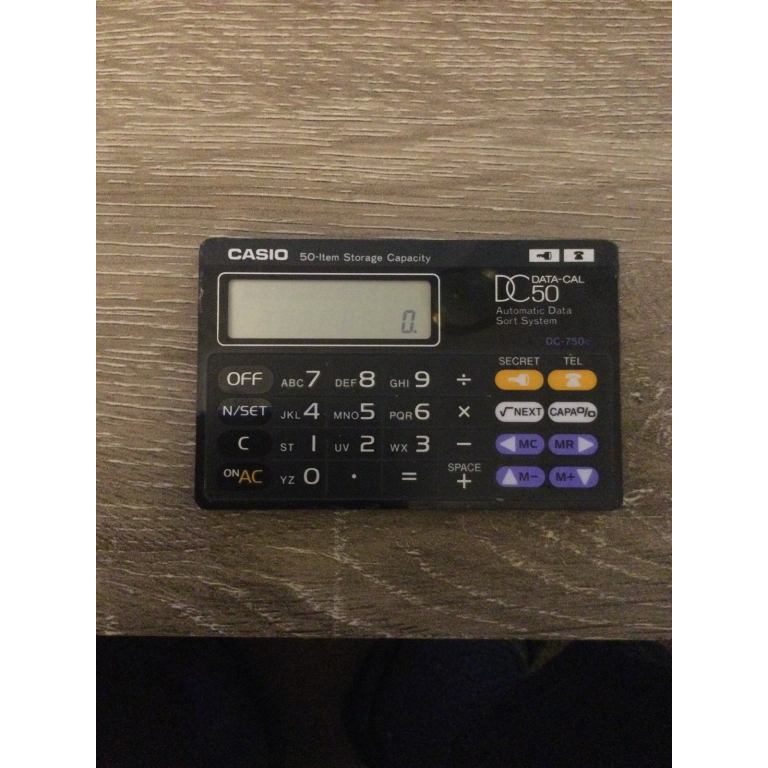 Vintage Casio DC50 calculator and auto data sort system.