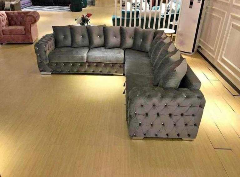 🔰🖤Luxurious 3+2 Seater Wooden Sofas - Corner 3Seater With Stool Sale