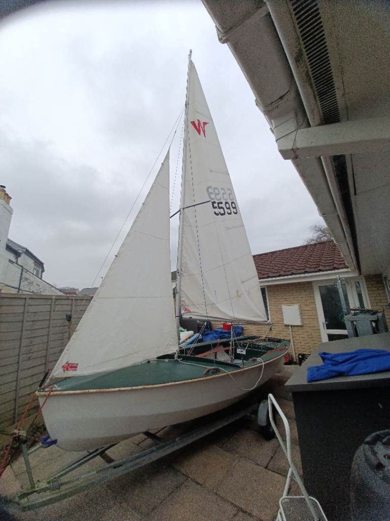 Sailing Dinghy with Trailer and Sails Mk2 Wayfarer Sail No 5599