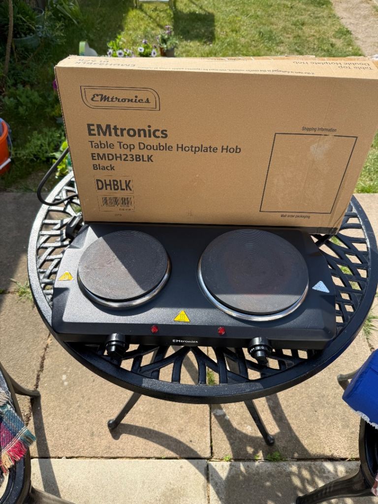 Electric table top double hotplate hob