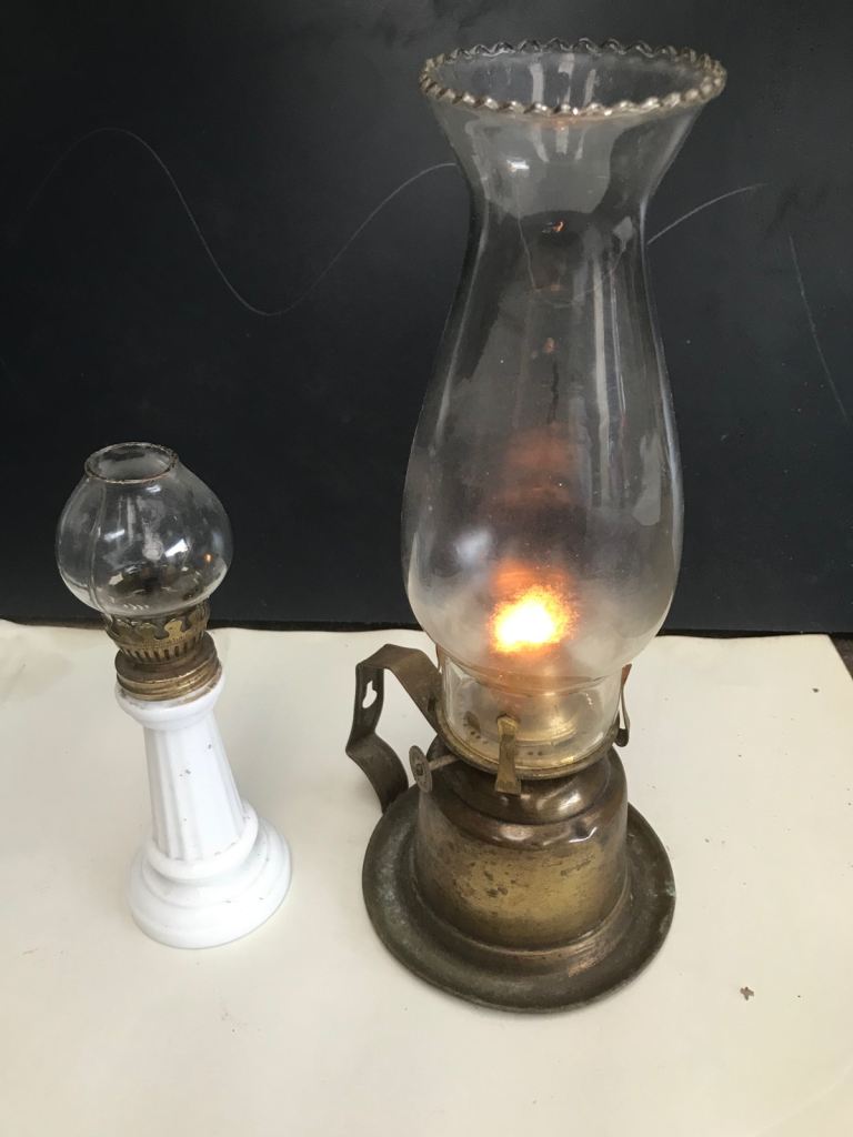 TWO ANTIQUE LAMPS 