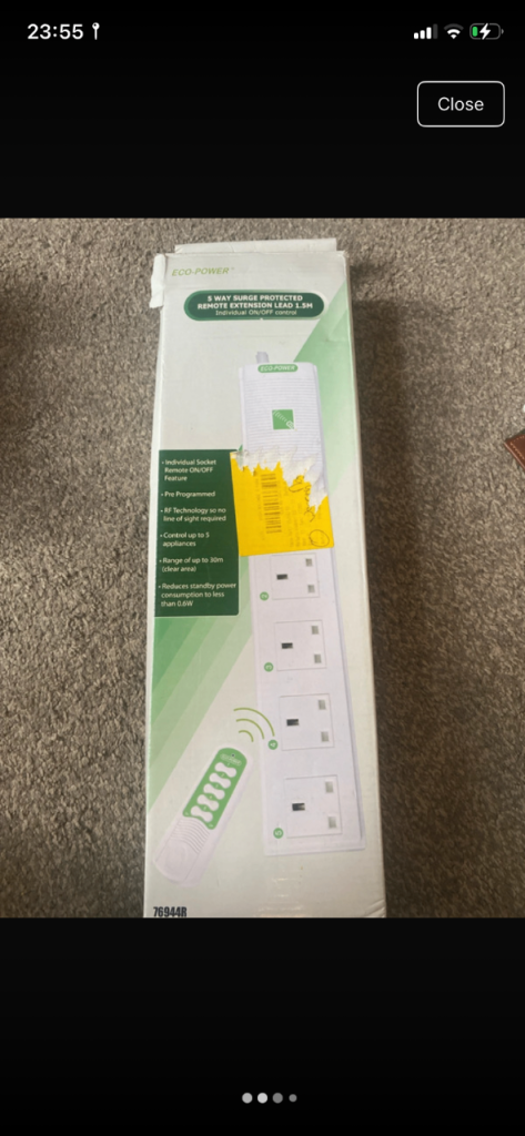 ENER-GENIUS 5-Way Surge Protected Remote Extension Lead £8 ONO