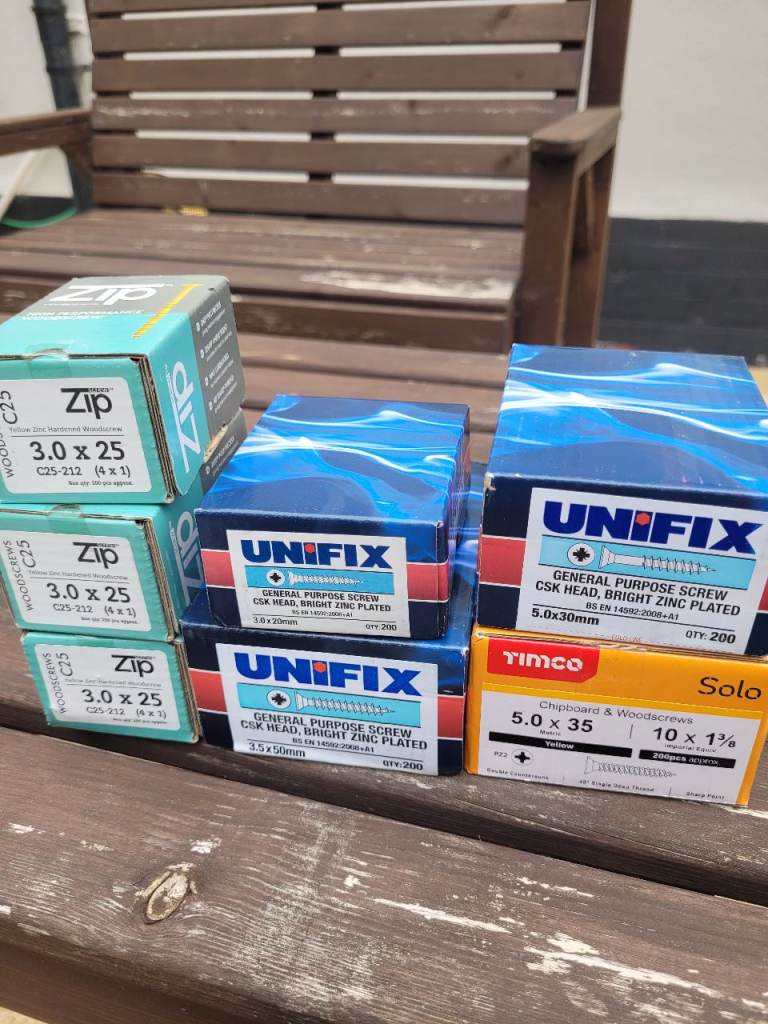 Various Screw Boxes – Unifix, Zip, Timco - Grab a Job Lot