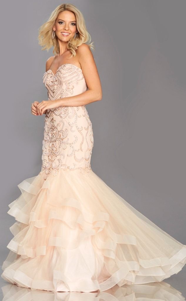  dress Aubree size 8 /10 pink illusion prom dress