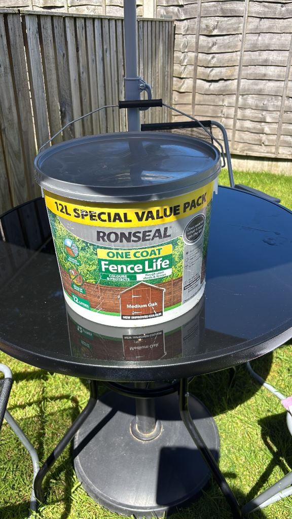 Ronseal One Coat Fence Life - Medium Oak, 12L