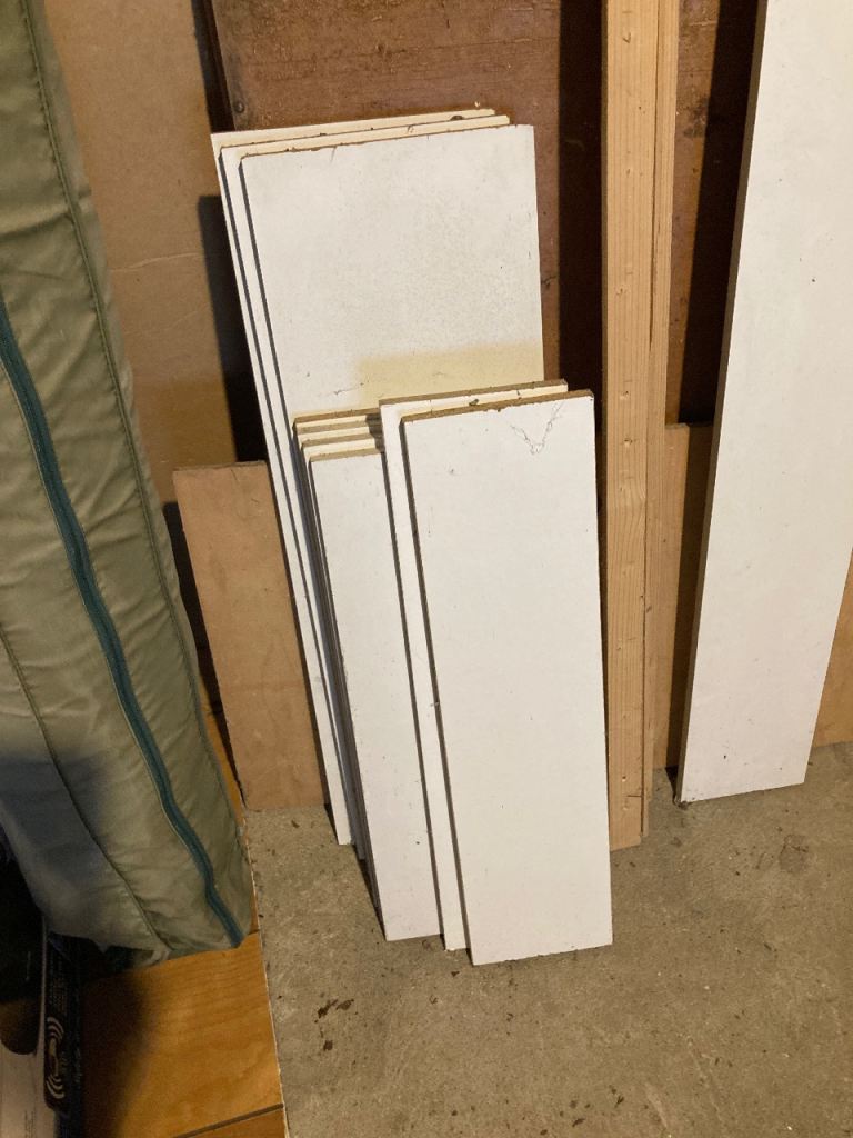 WHITE SHELVING and BRACKETS for sale