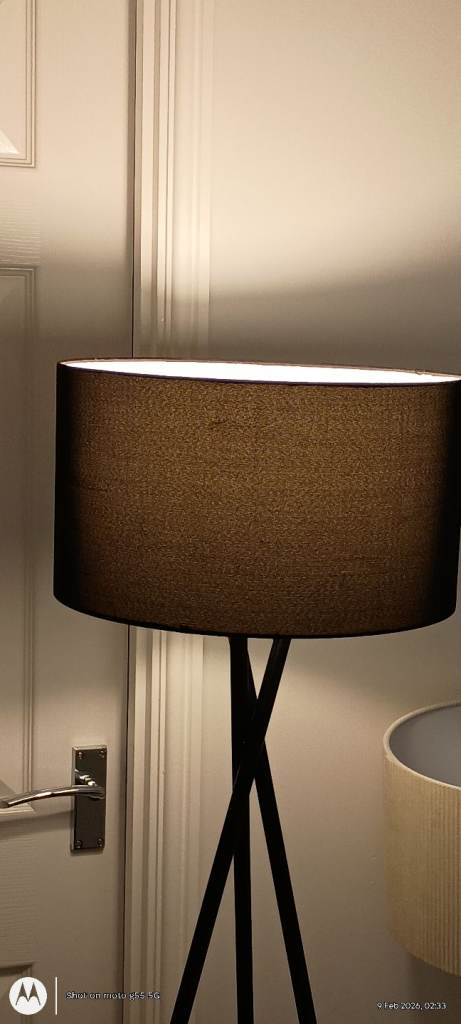 Habitat black metal floor tripod lamp