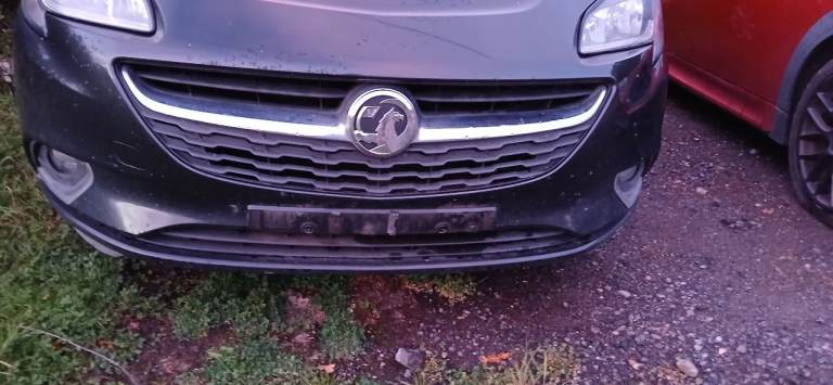 VAUXHALL CORSA MK4 E COMPLETE FRONT BUMPER CARBON BLACK Z22C  2014- 2020