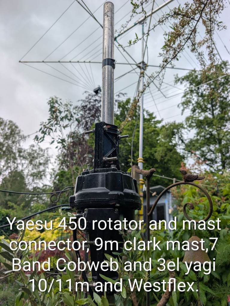 Yaesu 450 Rotator Mast Clark Cobweb Yagi Antenna Ham Radio Bundle