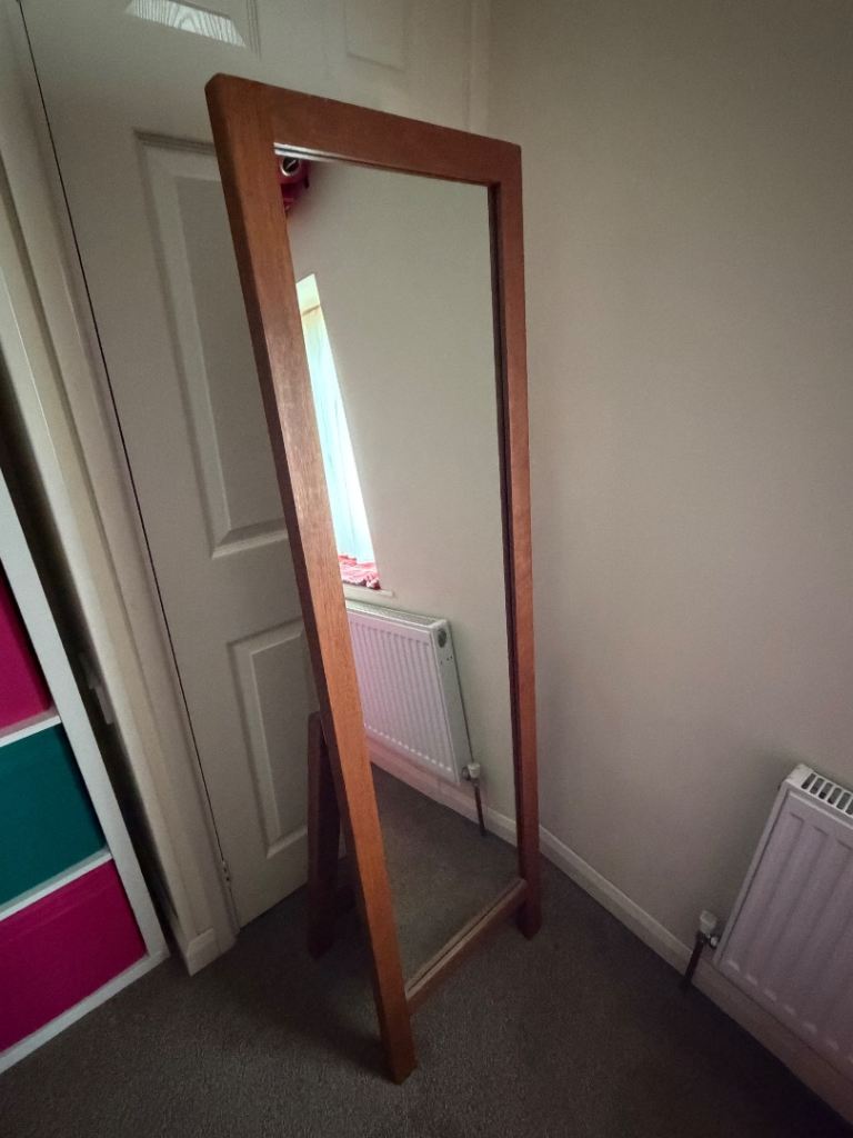Wooden Framed Full-Length Freestanding Mirror