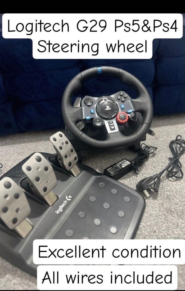 Logitech G29 Steering Wheel & Pedals for PS4/PS5 – Excellent Condition