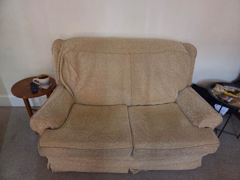 Comfortable 2-Seater Sofa – Beige, Good Condition FREE