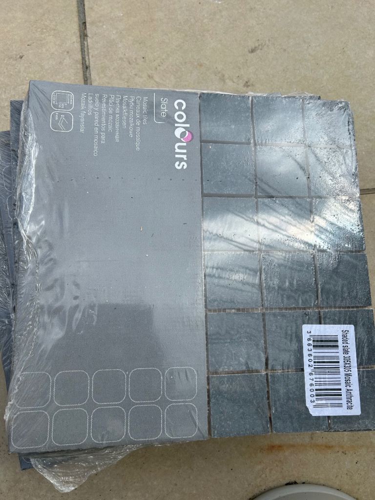 Porcelain mosaic grey tiles