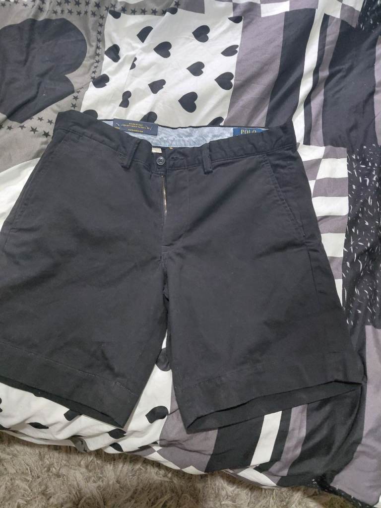 Polo Ralph Lauren Black Chino Shorts - Size 30, New with Tags