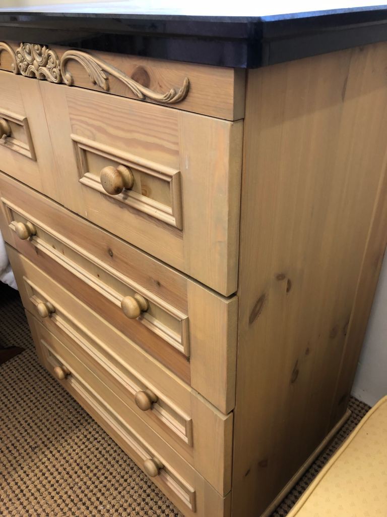 Chest of Drawers with Black Granite Top