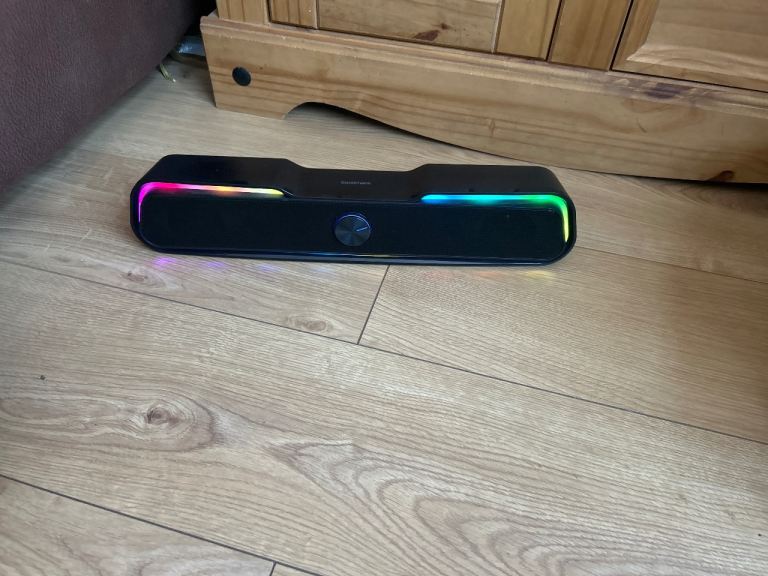 Goodmans Rechargeable portable Bluetooth soundbar with neon lights 
