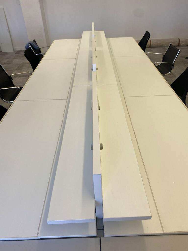 Pre-owned Architect White Office 8 person bench desk Pod computer Laptop study Bench desk table
