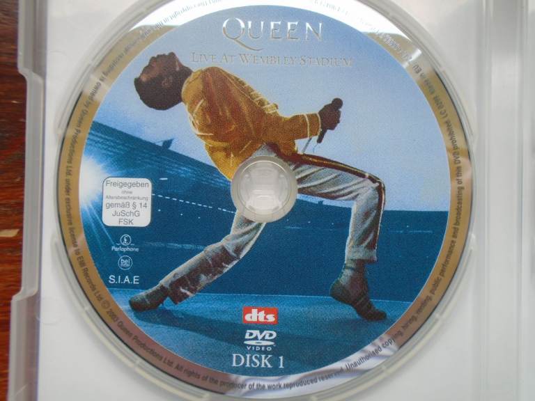 Queen live at Wembley Stadium in 2003on two DVD discs.