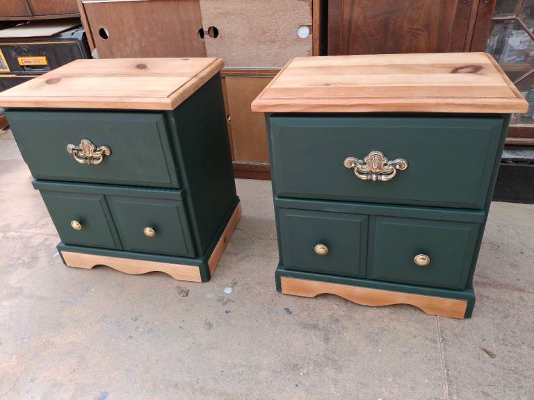 Pair of Matching Upcycled Bedside Cabinets