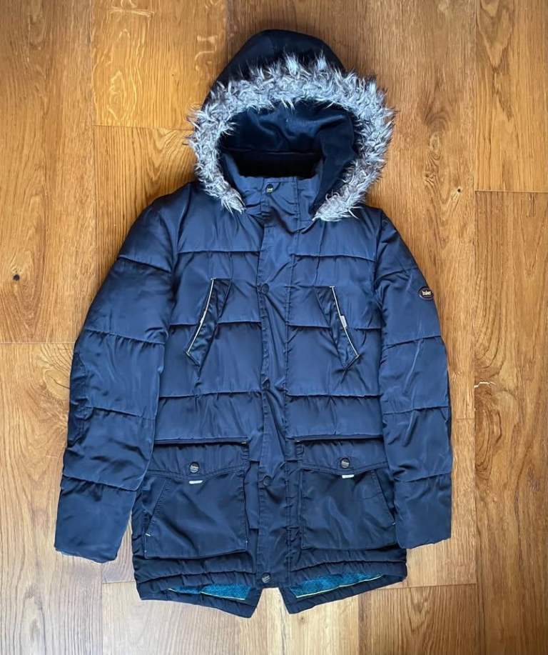 Ted Baker Kids Navy Blue Winter Coat, 13yrs