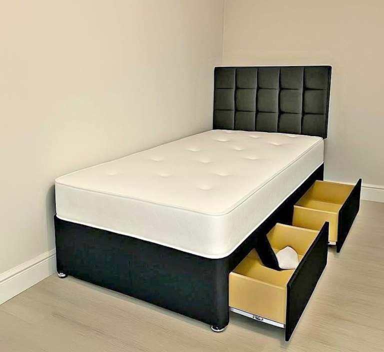 BRAND NEW Supreme-Quality 3ft Luxury Single DIVAN BED With Mattress | Free delivery | GET TODAY🚚