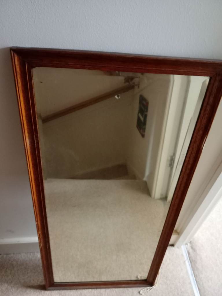 Large Wooden Framed Mirror – Good Condition