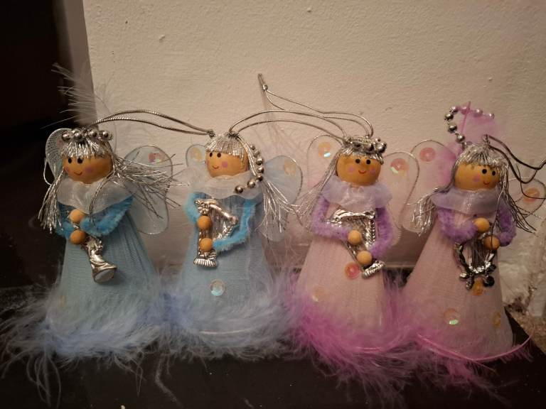 4 fairy Christmas tree decorations 