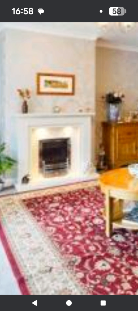 Reduced Marble fire surround and hearth with gas fire