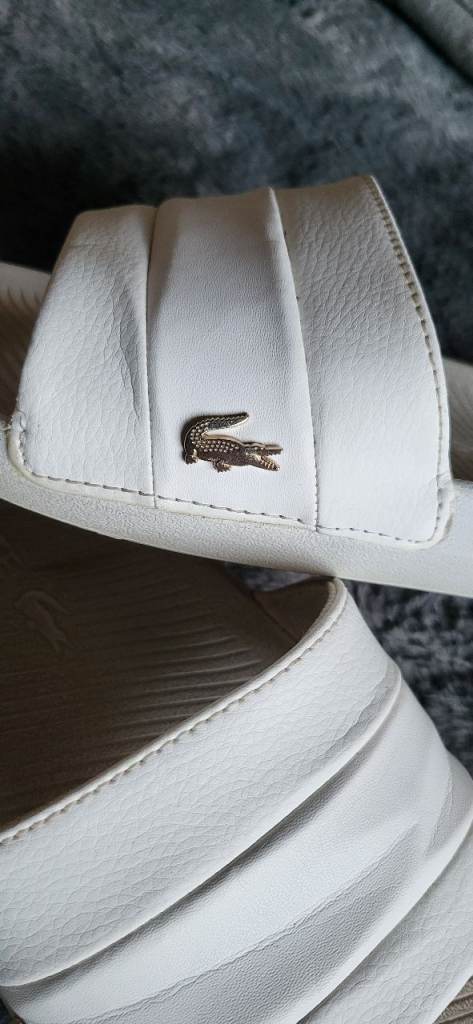 Lacoste Sliders - White - Size UK 6