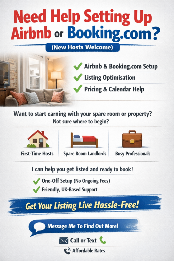 Need Help Setting Up Airbnb or Booking com? (New Hosts Welcome)