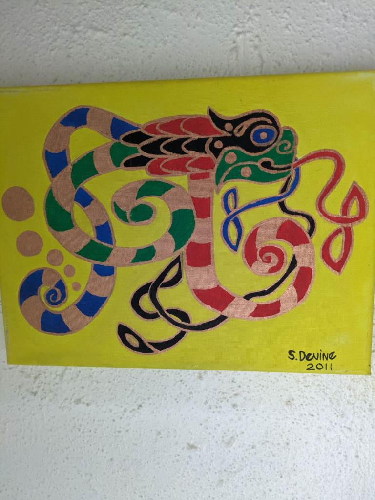 Painting of Celtic serpent 