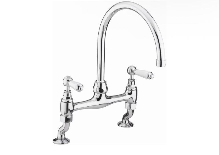 New Chrome Kitchen Mixer Tap with Ceramic Handles