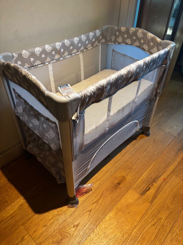 Hauck Sleep N Care Next to Me Cot - Teddy Grey