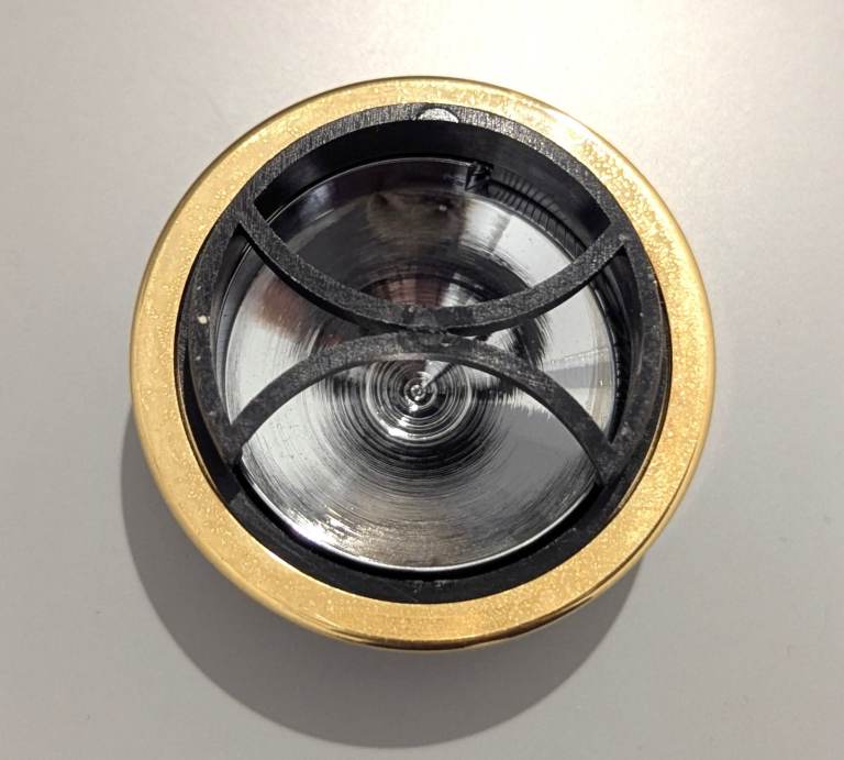 KEUCO APOLLO GLASS TUMBLER CHROME HOLDER GOLD TRIM 5.8cm W x 11cm D x 9.5cm H