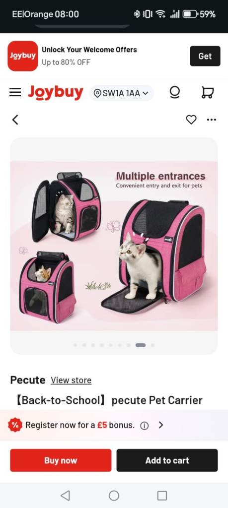 New Pecute dog/cat rucksack 