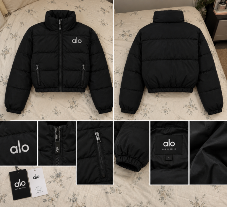 Alo Black Puffer Jacket Pre loved