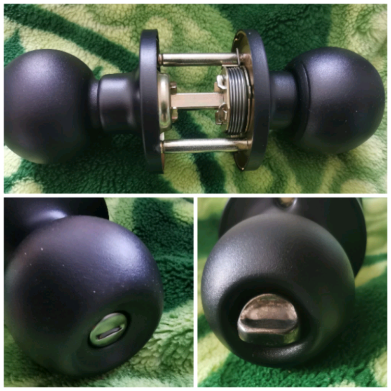 Touchpoint Bala Hotel Door Knobset Bathroom Set Matt Black 665909 New