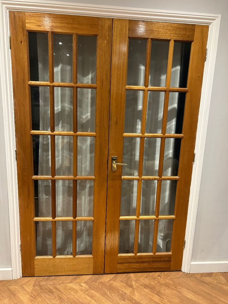 Solid wood glazed French doors