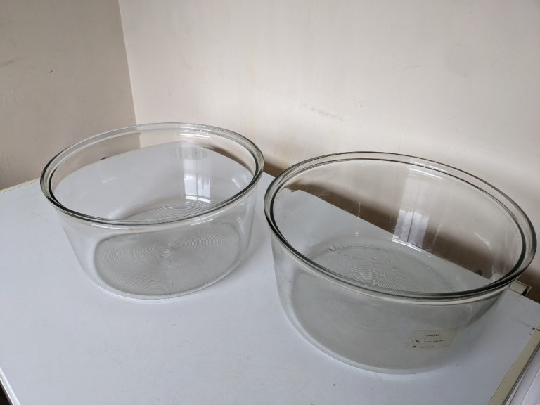 2x Large Air fryer 33cm diameter Glass Bowls 