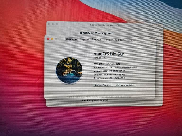 APPLE IMAC 2013 INTEL CORE I5 2.7GHZ 8GB 512GB SSD BIG SUR