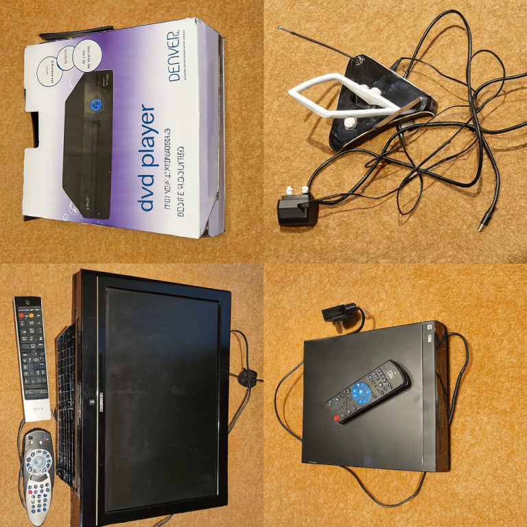 Home Electronics Bundle – 21” Toshiba TV, 2 DVD Players, Aerial, Remotes SCART Cable – Fully Working