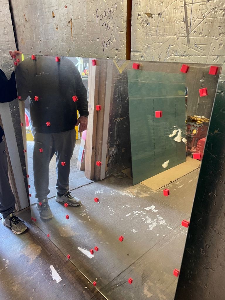 Large square mirror